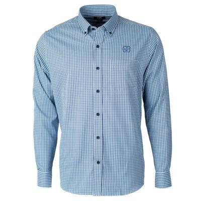 UNC Cutter & Buck Men's Versatech Multi Check Woven Button Up