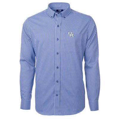 Kentucky Cutter & Buck Men's Versatech Multi Check Woven Button Up