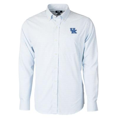 Kentucky Cutter & Buck Men's Versatech Tattersall Button Up