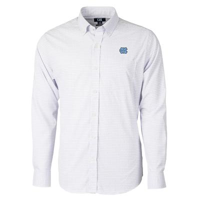 UNC Cutter & Buck Men's Versatech Tattersall Button Up