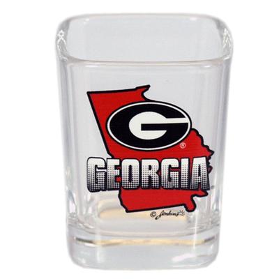 Georgia 2 oz State Map and Mascot Shot Glass