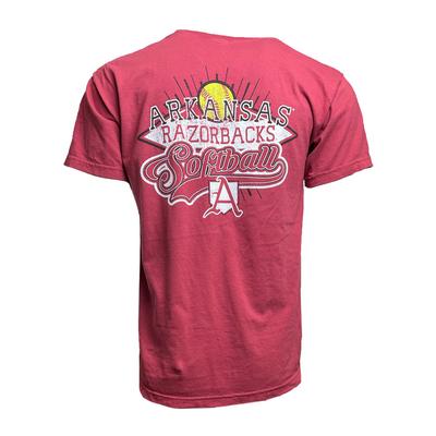 Arkansas Softball Arch Comfort Colors Short Sleeve Tee