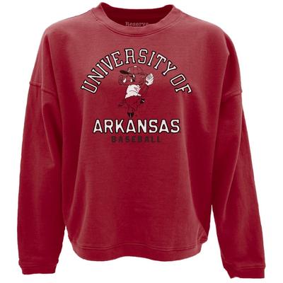 Arkansas Reserve Pitching Ribby Baseball French Terry Crew Sweatshirt