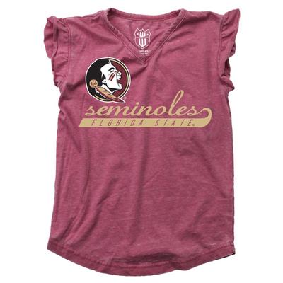 Florida State Kids Script Burnout Ruffle Short Sleeve Tee