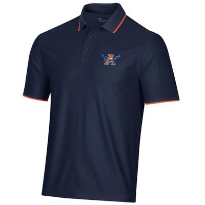 Auburn Under Armour Men's Vault A with Eagle Playoff 2.0 Pique Polo
