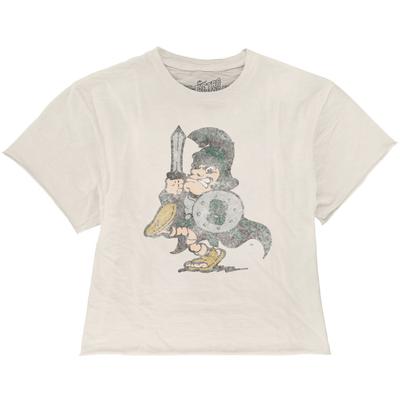 Michigan State Vault Sparty Boyfriend Crop Tee