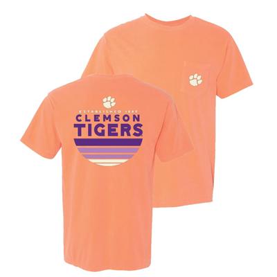 Clemson Summit Sunset Circle Comfort Colors Tee
