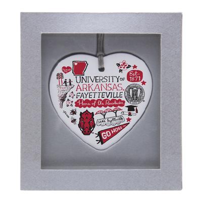 Arkansas Julia Gash Ceramic Heart Ornament