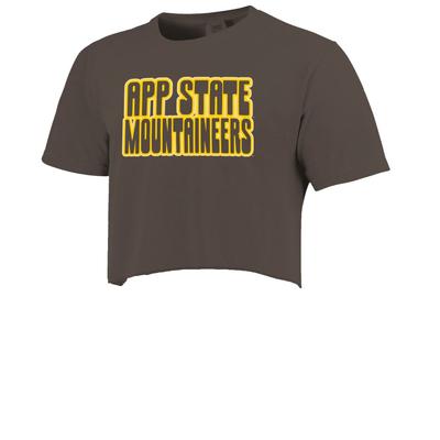 Appalachian State Retro Outline Cropped Short Sleeve Comfort Colors Tee