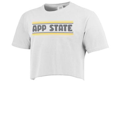 Appalachian State Simple Stripe Cropped Comfort Colors Tee