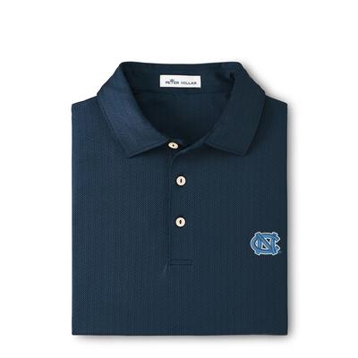 UNC Peter Millar Jamm Printed Geo Stretch Jersey Polo