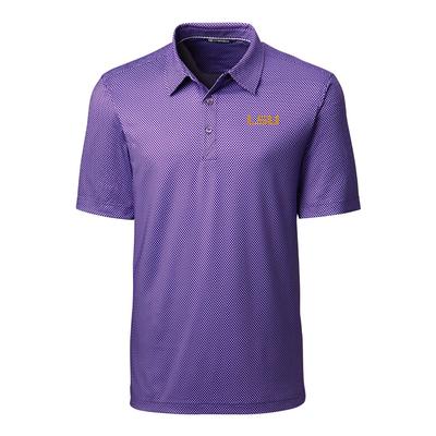 LSU Cutter & Buck Men's Pike Mini Pennant Print Polo