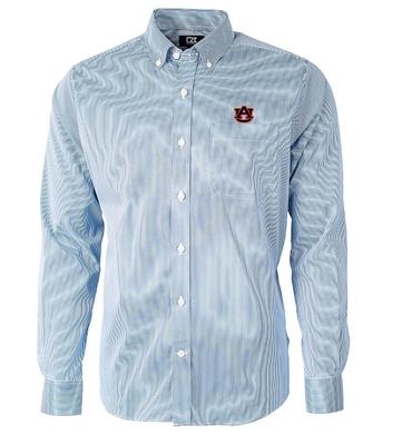 Auburn Cutter & Buck Men's Versatech Pinstripe Button Up