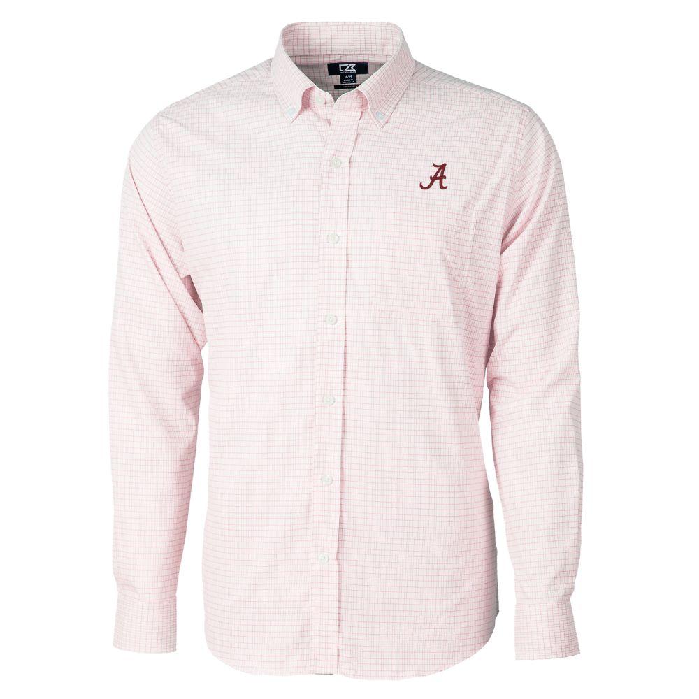  Alabama Cutter & Buck Versatech Tattersall Button Up Shirt