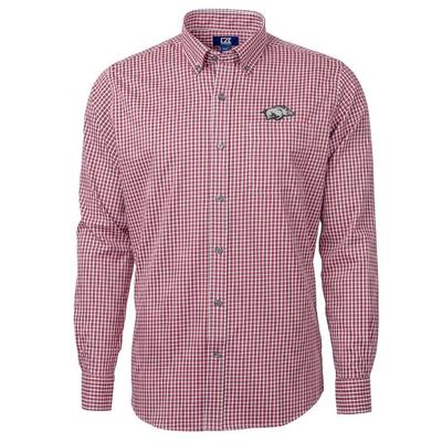 Arkansas Cutter & Buck Big & Tall Versatech Multi Check Dress Shirt