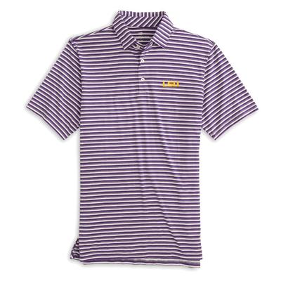LSU Southern Tide Ryder Stripe Performance Polo