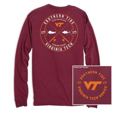 Virginia Tech Southern Tide Catch Release Long Sleeve Tee