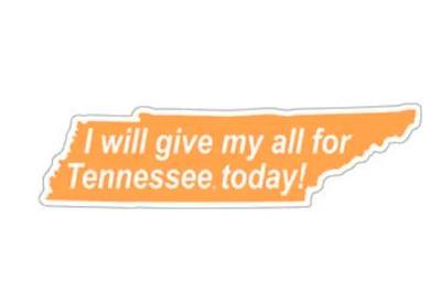 Tennessee Decal I Will Give My All