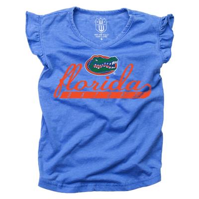 Florida Toddler Script Burnout Ruffle Short Sleeve Tee