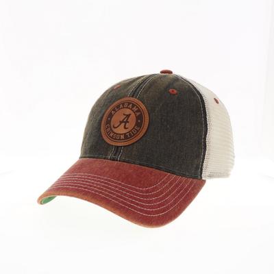 Alabama Legacy Leather Circle Patch Trucker Hat