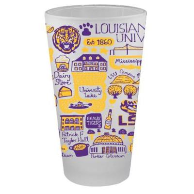 LSU Julia Gash 16oz Frosted Pint Glass