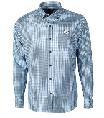 UNC Cutter & Buck Big & Tall Versatech Multi Check Dress Shirt