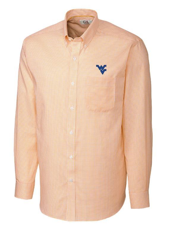  West Virginia Cutter & Buck Tattersall Dress Shirt