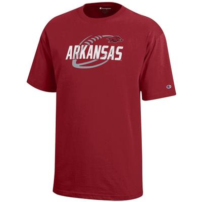 Arkansas Champion YOUTH Diagonal Football Tee