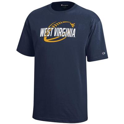 West Virginia Champion YOUTH Diagonal Football Tee