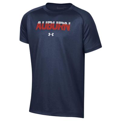 Auburn Under Armour YOUTH Striped Logo Graphic Tee
