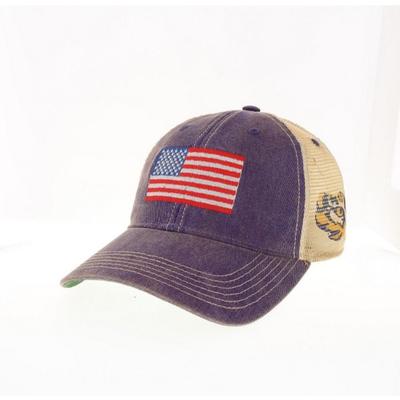 LSU Legacy US Flag Trucker Hat