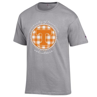 Tennessee Champion Women's Script Gingham Tee