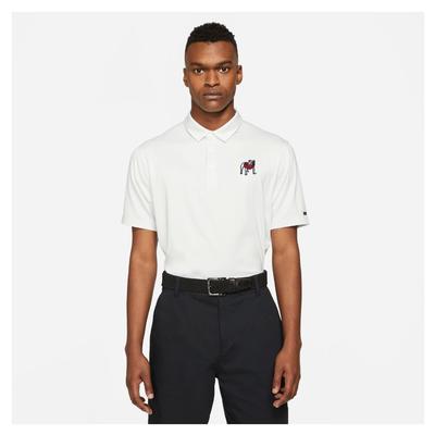 Georgia Nike Golf Men's Standing Bulldog Player Control Stripe Polo
