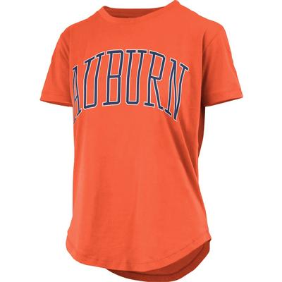 Auburn Pressbox Bell Lap Curved Hem Short Sleeve Tee
