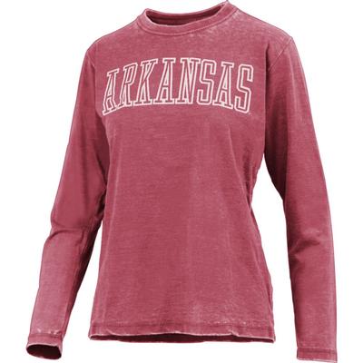 Arkansas Pressbox Superblock Vintage Wash Long Sleeve Tee