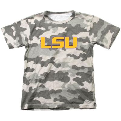LSU Wes & Willy YOUTH Camo Logo Tee