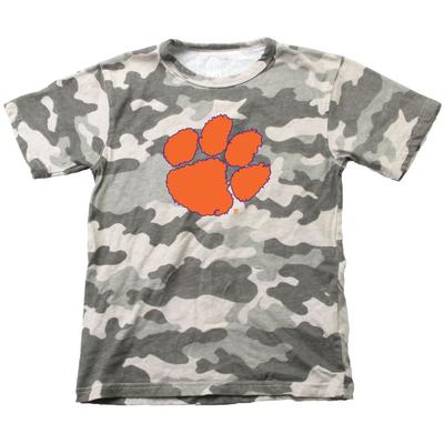 Clemson Wes & Willy YOUTH Camo Logo Tee