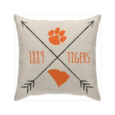 Clemson Cross Arrow Decor Pillow