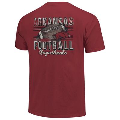 Arkansas Comfort Colors Football Stripes Tee