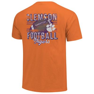 Clemson Comfort Colors Football Stripes Tee