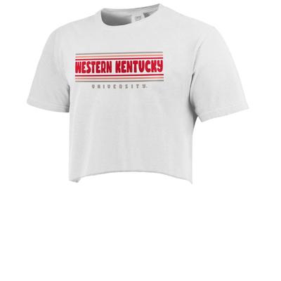 Western Kentucky Comfort Colors Simple Stripe Cropped Tee