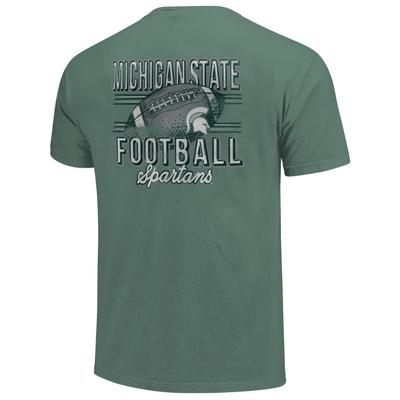 Michigan State Comfort Colors Football Stripes Tee