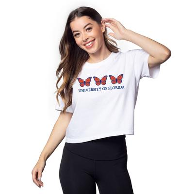 Florida Chicka-D Short and Sweet Butterfly Serif Crop Tee