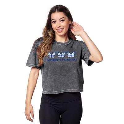 Kentucky Chicka-D Short and Sweet Butterfly Serif Crop Tee