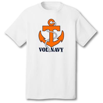 Vol Navy Anchor Short Sleeve T-Shirt - White