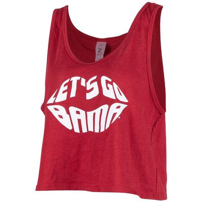 Alabama Zoozats Let's Go Lips Cropped Tank Top