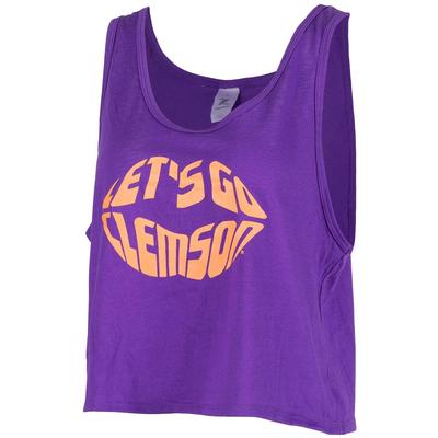Clemson Zoozats Let's Go Lips Cropped Tee Shirt