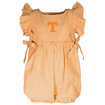 Tennessee Garb Infant Gingham Ruffle Sleeve Onesie