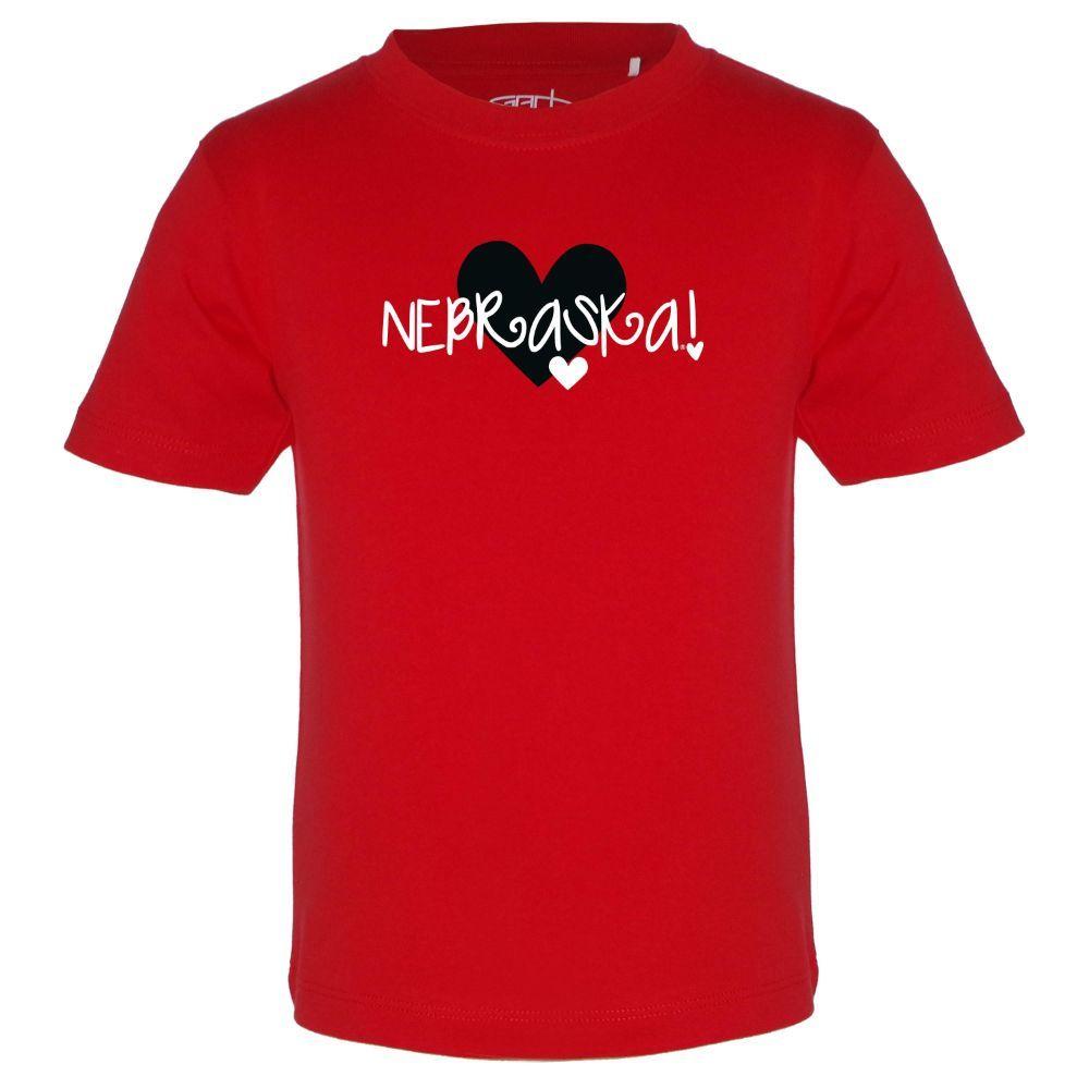  Nebraska Garb Toddler Heart Logo Tee