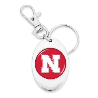 Nebraska Oval Keychain